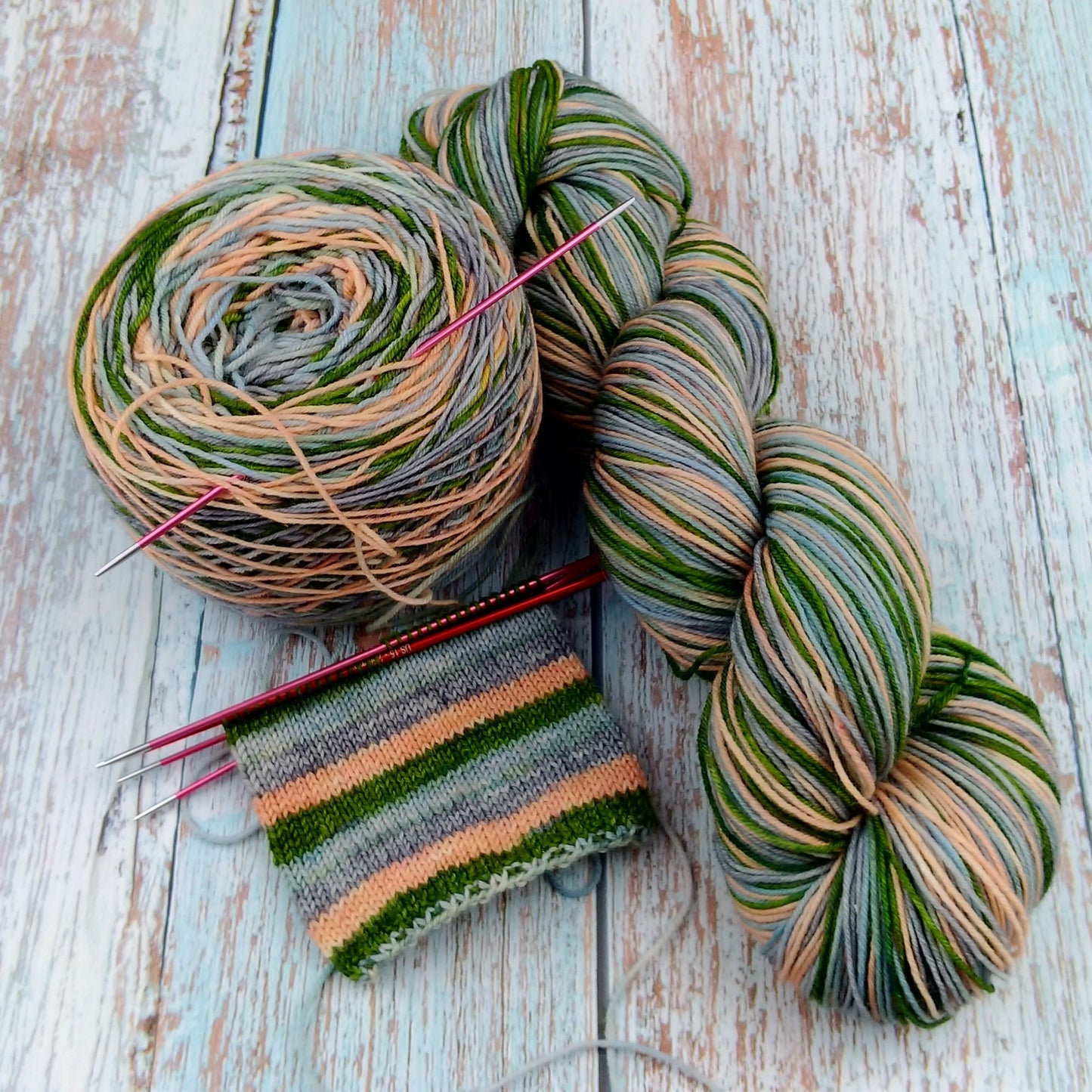 Good Night - Self-striping - Chickadee Fingering/Sock - Ready to ship