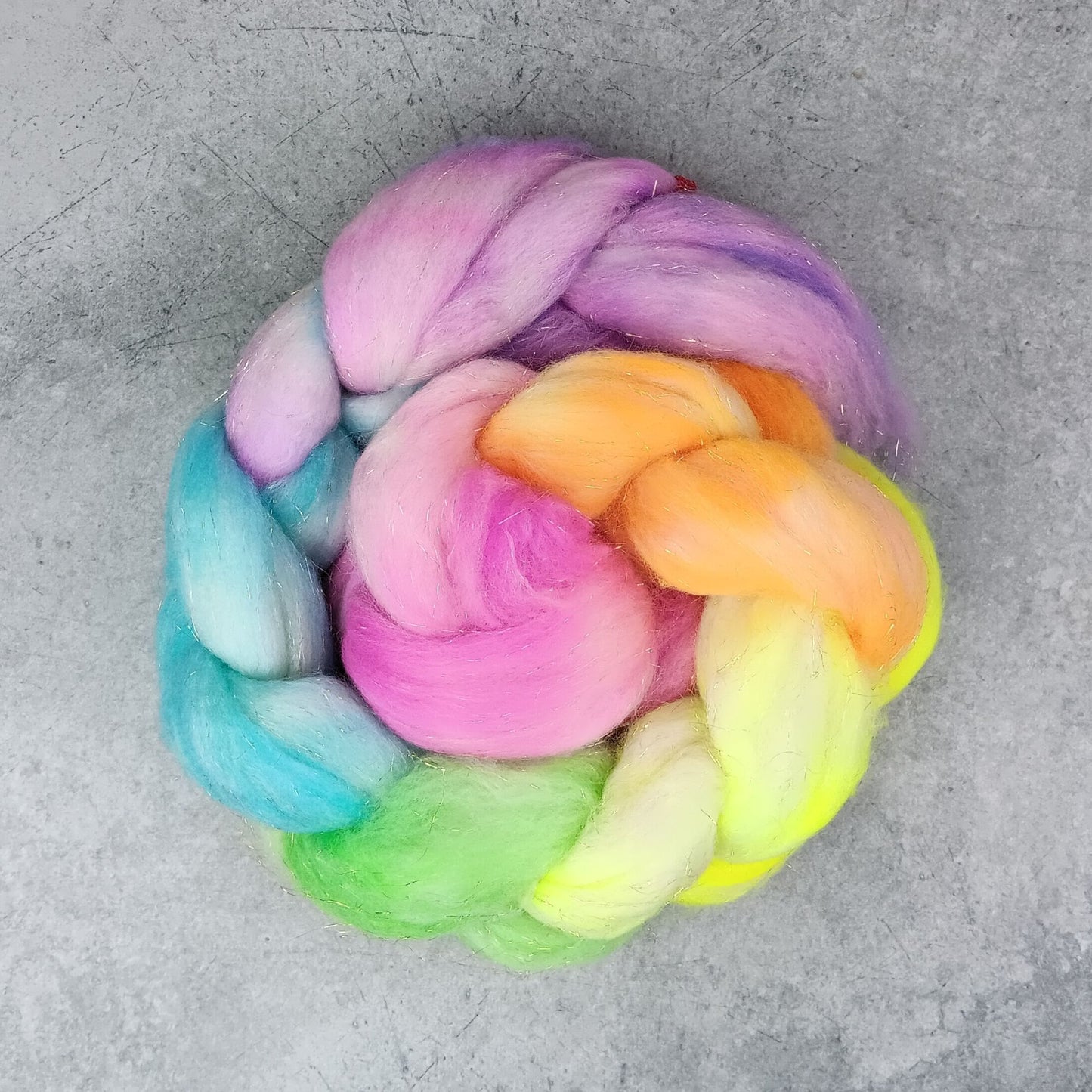 Pastel Neon Rainbow - Merino Gold Stellina Top - 22 micron