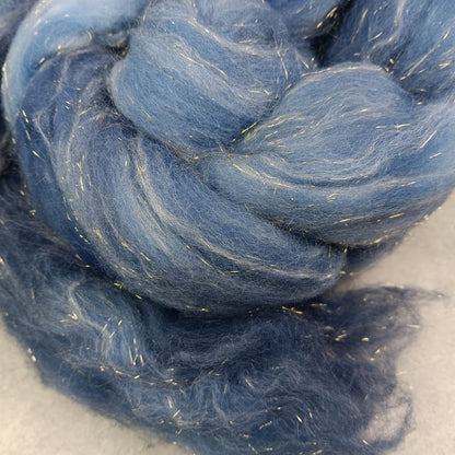 Starry Night - Merino Gold Stellina Top - 22 micron