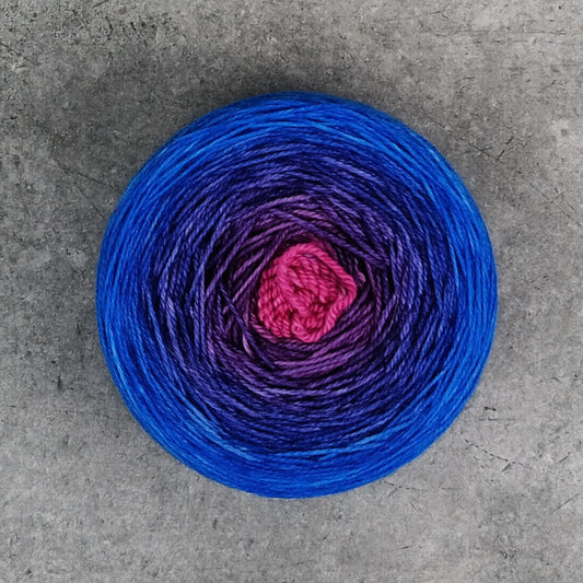 Violet Frequency - Shawl Size - 200 grams - Mongolian Lark Fingering - 70/20/10 Merino Yak Silk