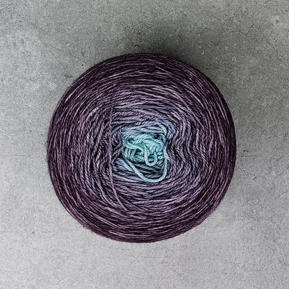 Eggplant with a View - Shawl Size - 200 grams - Mongolian Lark Fingering - 70/20/10 Merino Yak Silk