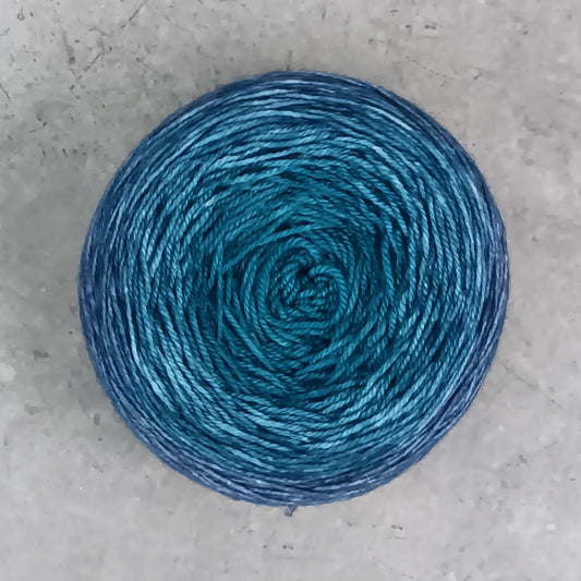 Teal I see your denim - Shawl Size - 200 grams - Mongolian Lark Fingering - 70/20/10 Merino Yak Silk