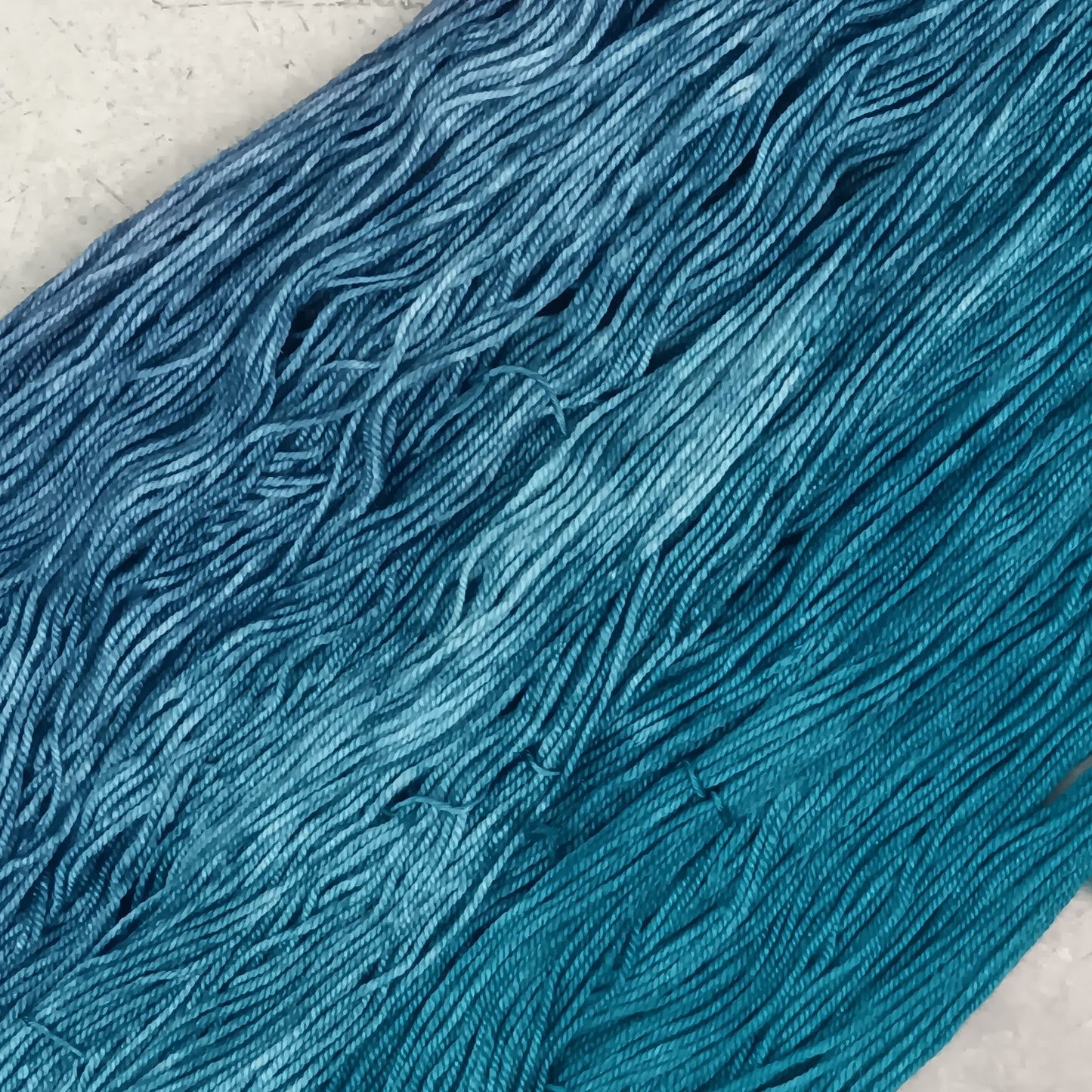Teal I see your denim - Shawl Size - 200 grams - Mongolian Lark Fingering - 70/20/10 Merino Yak Silk