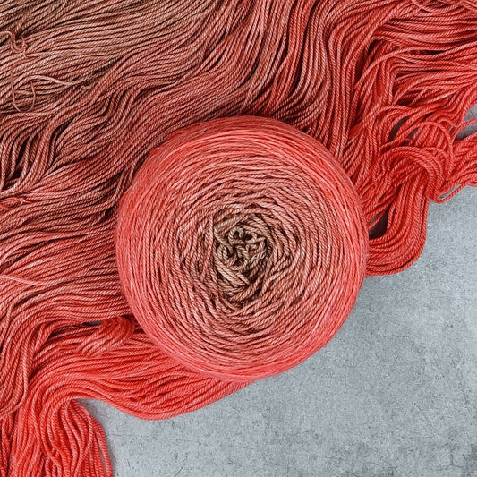 Terracotta Trail - Shawl Size - 200 grams - Mongolian Lark Fingering - 70/20/10 Merino Yak Silk