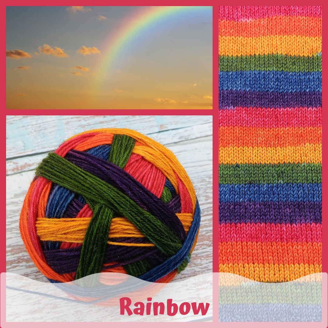 Rainbow - Self-striping -  Chickadee Fingering/Sock - Ready to ship