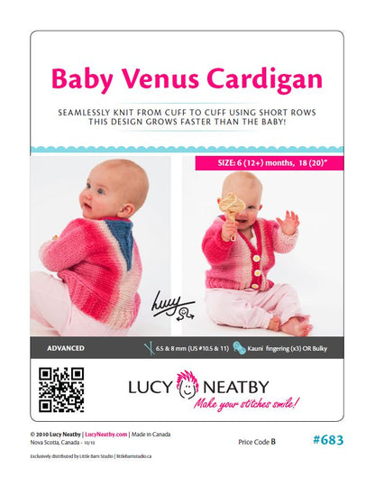 Cardigan Vénus pour bébé par Lucy Neatby - Patron numérique