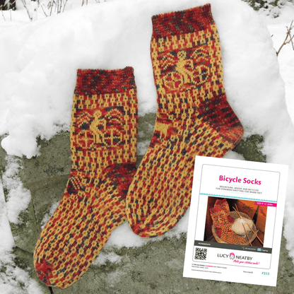 Bicycle Socks by Lucy Neatby | Digital Pattern