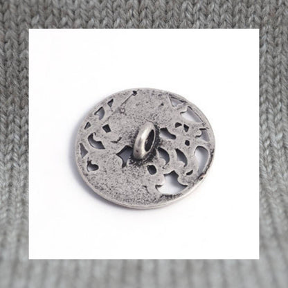 Boutons à tige en argent antique avec motif de fleur sculptée en filigrane rempli 19 mm / 6/8"