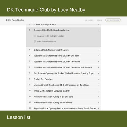 The DK Technique Club by Lucy Neatby - A video tutorial about double knitting / doubleknitting.