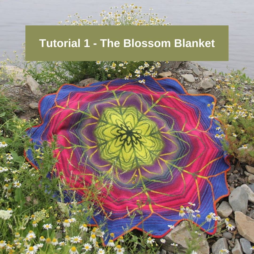 The accompanying tutorial for the Blossom DK blanket by Lucy Neatby. Video tutorial for pattern specific double knitting techniques.