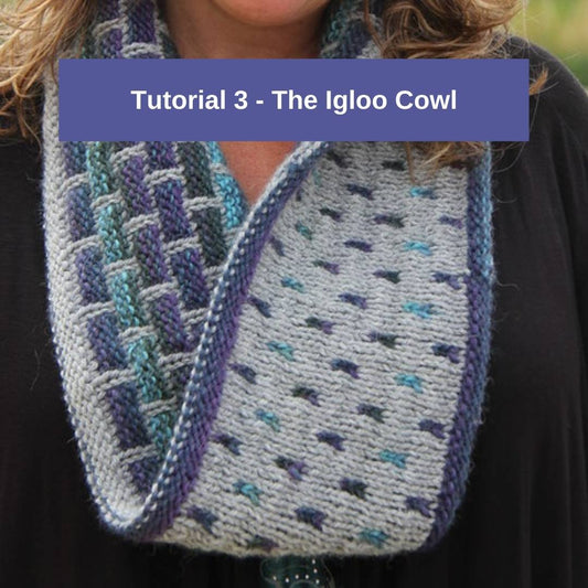 "The Igloo Cowl" Tutorial by Lucy Neatby - a video tutorial about pattern specific double knitting techniques. Doubleknitting.