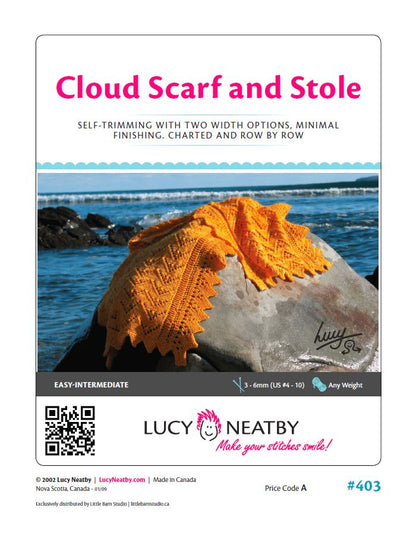 Écharpe et étole Cloud par Lucy Neatby - Patron numérique