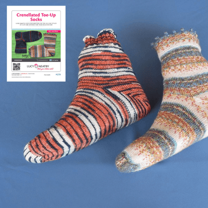 Crenellated Toe-Up Socks by Lucy Neatby | Digital Pattern