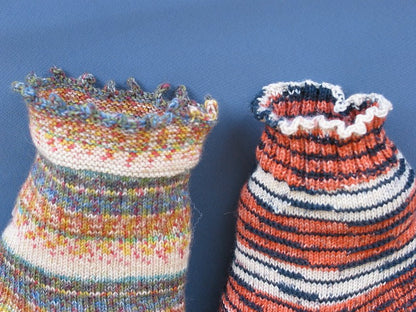 Crenellated Toe-Up Socks by Lucy Neatby | Digital Pattern