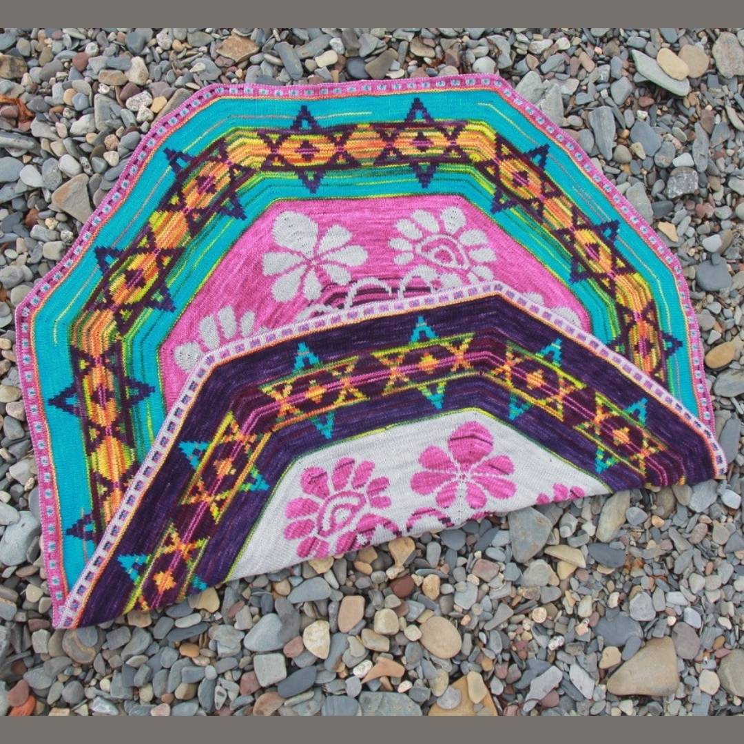 Floribunda DK Blanket by Lucy Neatby | Digital Knitting Pattern
