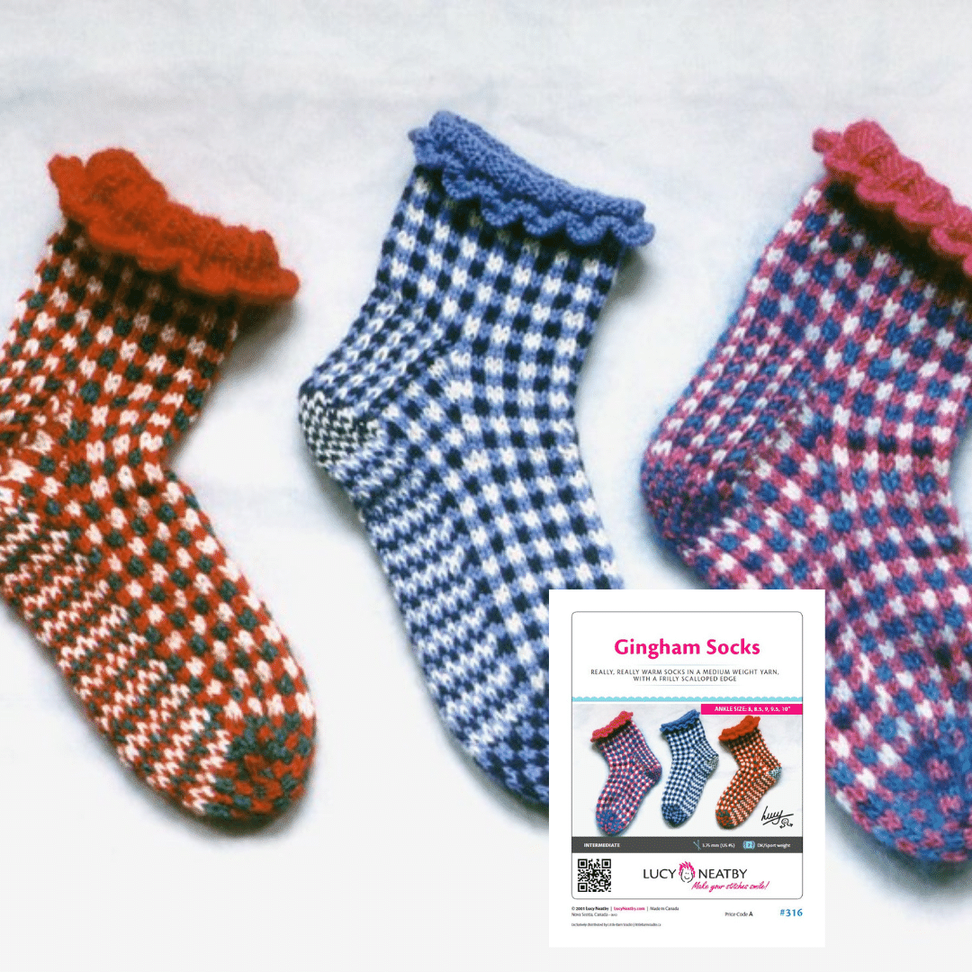 Gingham Socks by Lucy Neatby | Digital Pattern