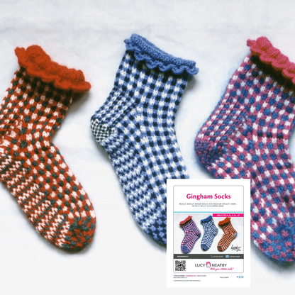 Gingham Socks by Lucy Neatby | Digital Pattern