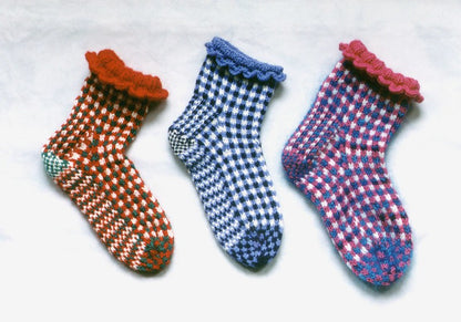 Gingham Socks by Lucy Neatby | Digital Pattern