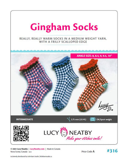 Gingham Socks by Lucy Neatby | Digital Pattern
