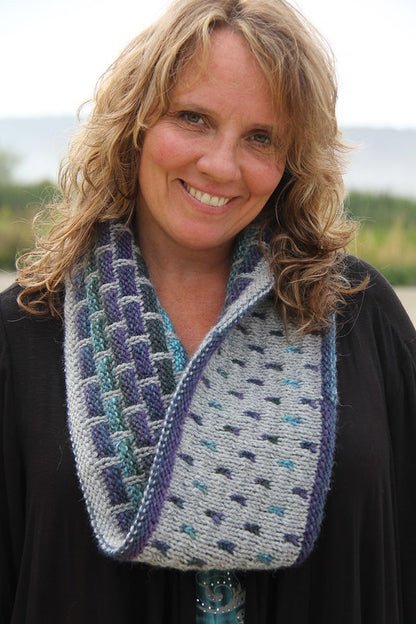 Cache-col et bandeau Igloo DK par Lucy Neatby - Modèle numérique