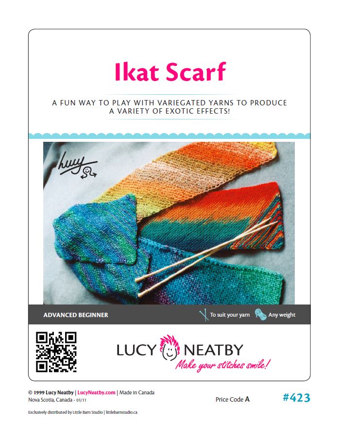 Ikat Garter Scarf by Lucy Neatby - Digital Pattern