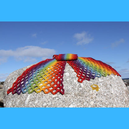 Digital knitting pattern for the Fishtail Scarf by Lucy Neatby, a scarf with an interesting method to create holes.