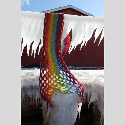 Digital knitting pattern for the Fishtail Scarf by Lucy Neatby, a scarf with an interesting method to create holes.