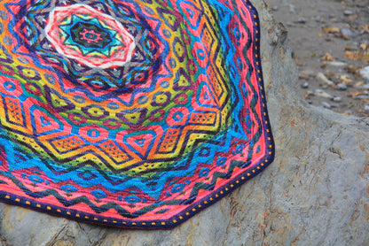 Mardi Gras DK Blanket by Lucy Neatby - Digital Pattern