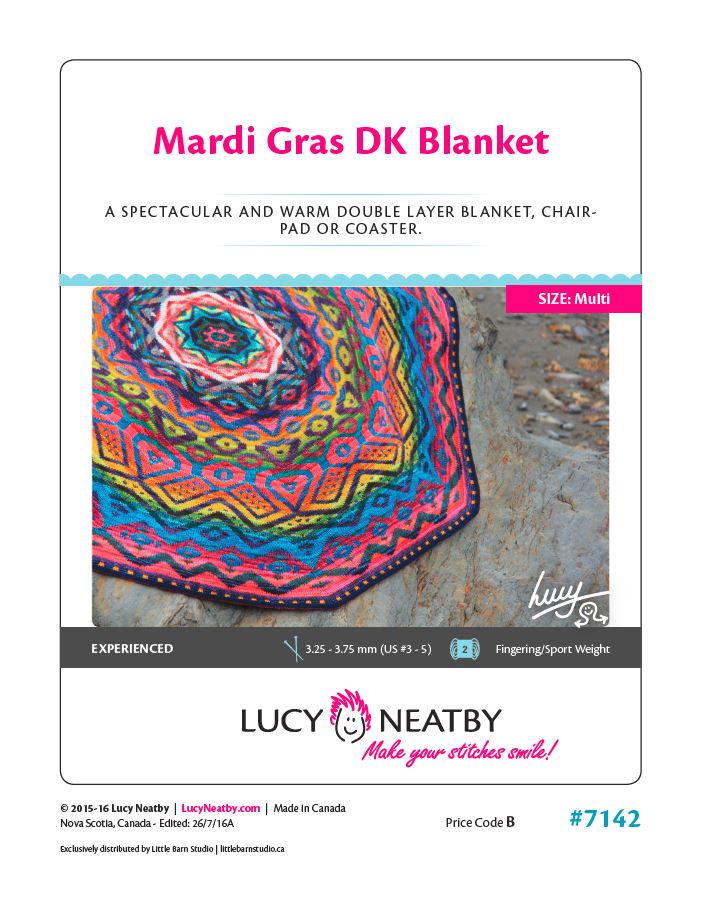 Mardi Gras DK Blanket by Lucy Neatby - Digital Pattern