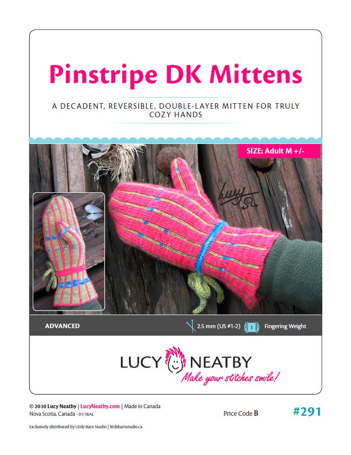 Pinstripe DK Mittens by Lucy Neatby | Digital Pattern