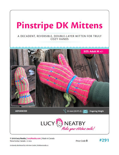Pinstripe DK Mittens by Lucy Neatby | Digital Pattern