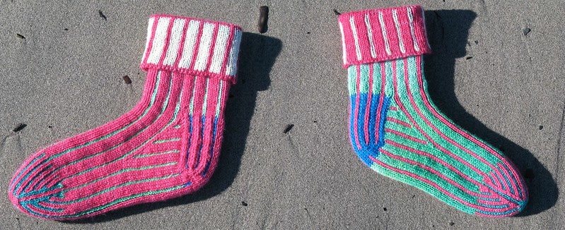 Pinstripe Double-Knit Socks by Lucy Neatby | Digital Pattern