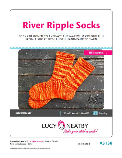 River Ripple Socks by Lucy Neatby | Digital Pattern