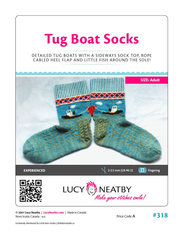 Tug Boat Socks by Lucy Neatby | Digital Pattern