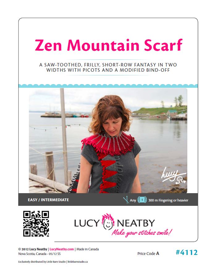 Zen Mountain Scarf by Lucy Neatby - Digital Pattern